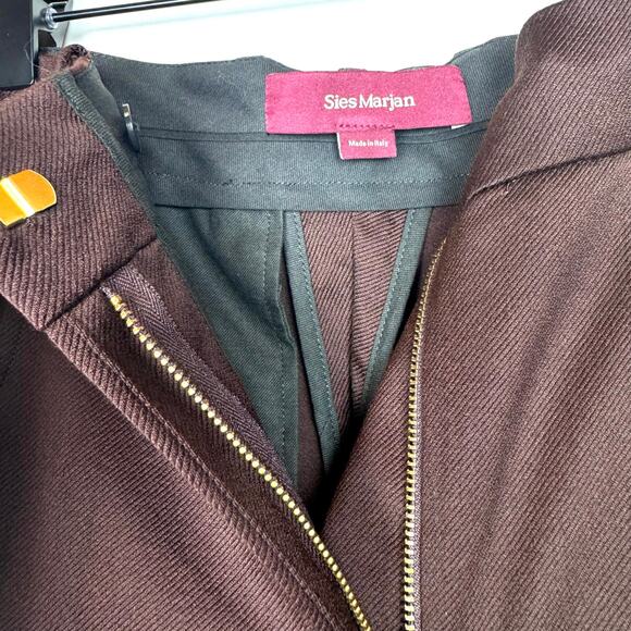 SIES MARJAN Bexley Cropped Striped Wool Twill Straight Leg Pants Size 0 - Picture 7 of 9